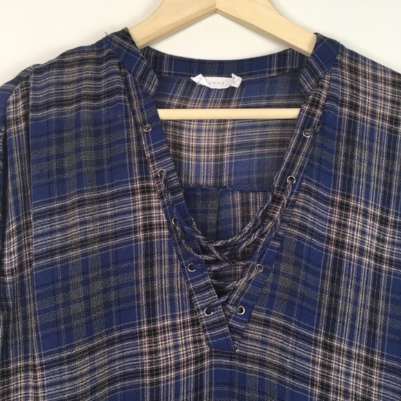 Lush Light Plaid Popover Oversized Shirt - Picture 3 of 7